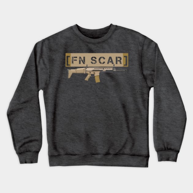 Assault Rifle FN SCAR Crewneck Sweatshirt by Aim For The Face